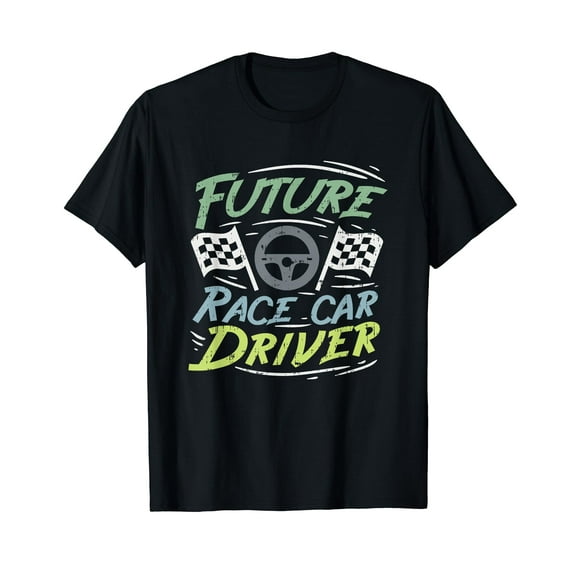 Race Car Driver Kids Racing Driver Black T-Shirt