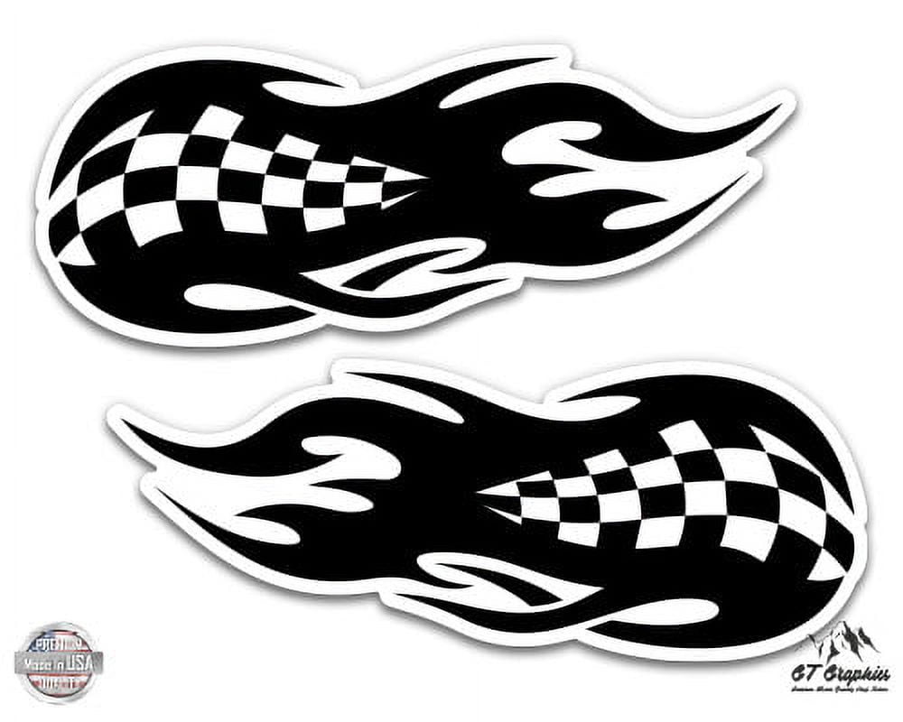 Race Car Flames - 12 Each Vinyl Stickers Waterproof Decals