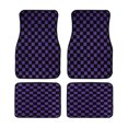 thumbnail image 1 of Race Car Floor Mats 4 Piece Checkered Carpet Set with Patterned Backing for Cars and SUVs, 1 of 4