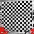 thumbnail image 1 of Race Car Foil Fringe Curtains Backdrop Birthday Party Decorations, NOGIS 3 Pack 3.28 x 6.56 Ft Black White Foil Fringe Curtain Photo Booth Props Racing Car One Happy Dude Birthday Party Decor, 1 of 7