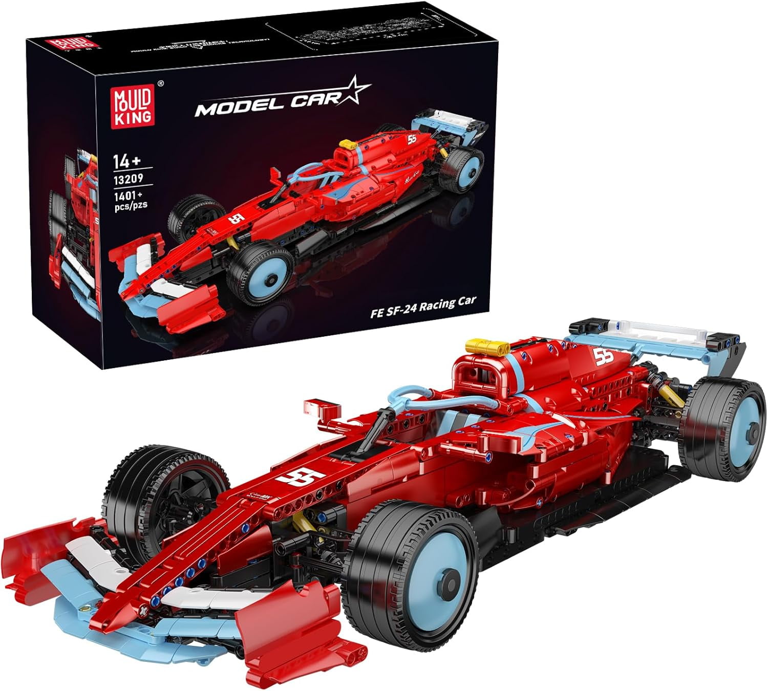 Race Car Model Kit, MOC Super Sports Cars Building Blocks Set for Adults, Display or Play Toys (1401 Pieces)