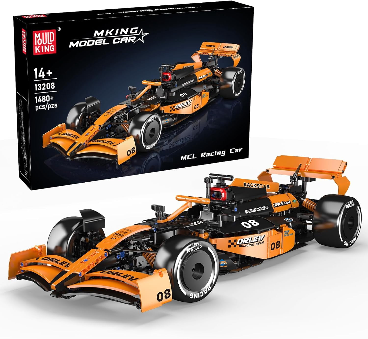 Race Car Model Toys MOC Bricks Collectible Sportscar Building Blocks, Racing Car Building Kits for Adult, Static Version 1,480 Pieces