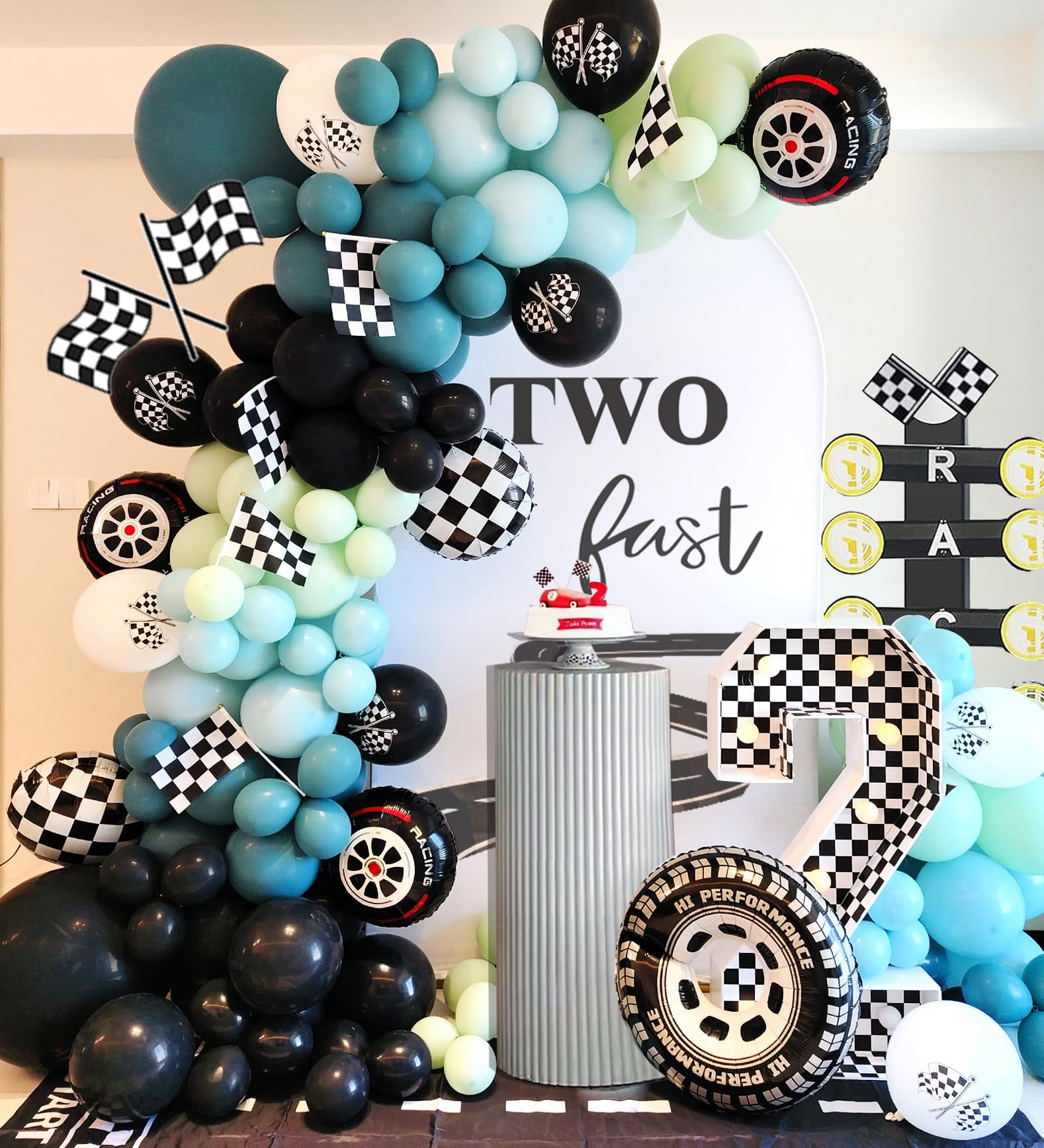 Race Car Party Balloons SSF20 Arch Kit,177pcs Race Car Party