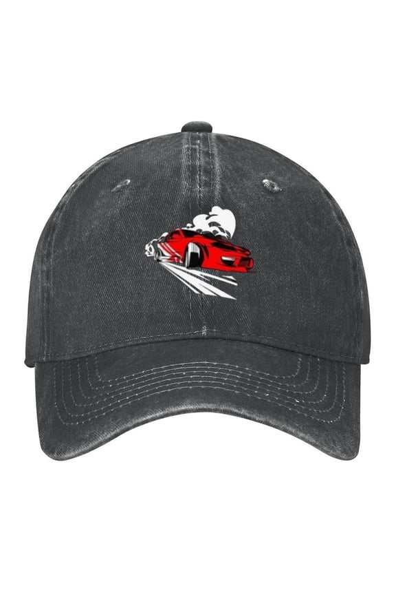 Race Car Print Vintage Wash Dad Hat Adjustable Curved Brim Baseball Cap,Casual Outdoor Sports Fishing Cap for Men and Women