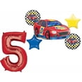 thumbnail image 1 of Race Car Theme 5th Birthday Party Supplies Stock Car Balloon Bouquet Decorations, 1 of 5