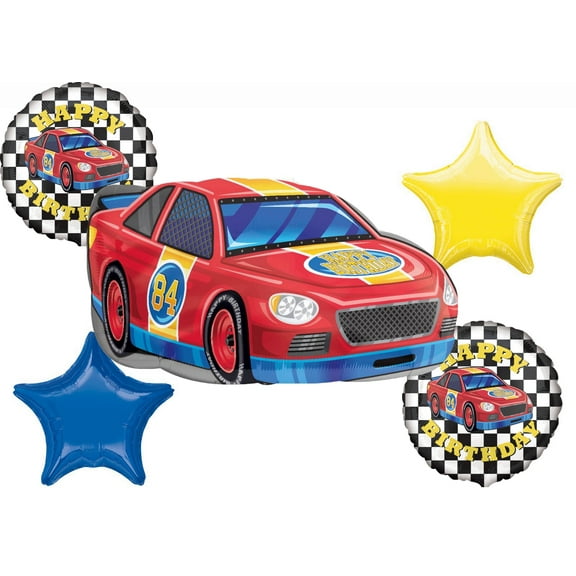 Race Car Theme Birthday Party Supplies Stock Car Balloon Bouquet Decorations