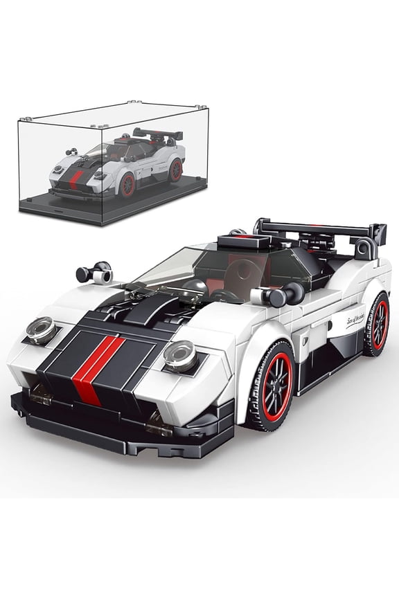 Race Car Toys with Display Case,Classic Model Cars Kits Building Sets for Adults Kids 8+(374 PCS)