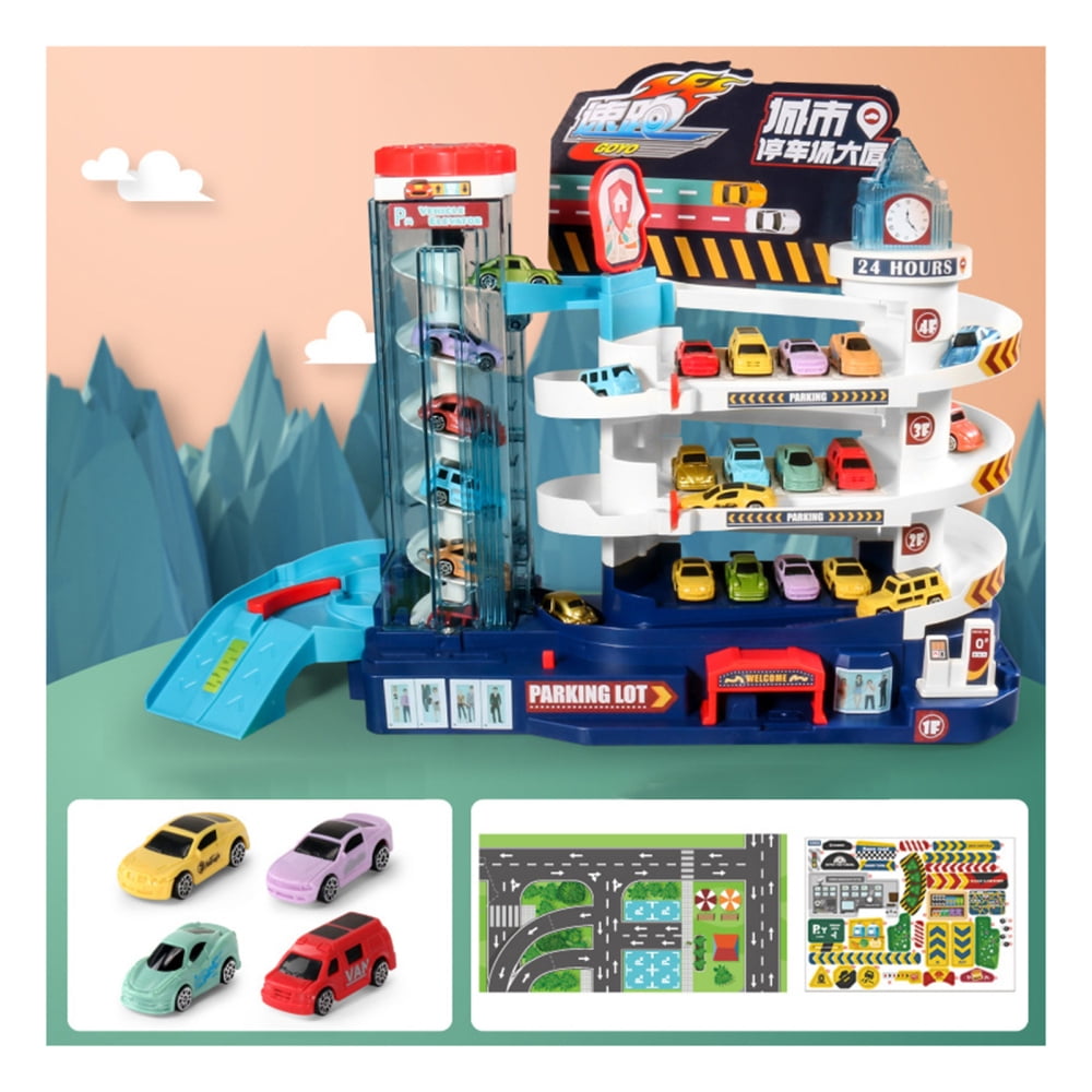 Race Car Track Toys Preschool Car Games Gift Toys For 3 4 5 Year Olds Boys Girls Car Threestory