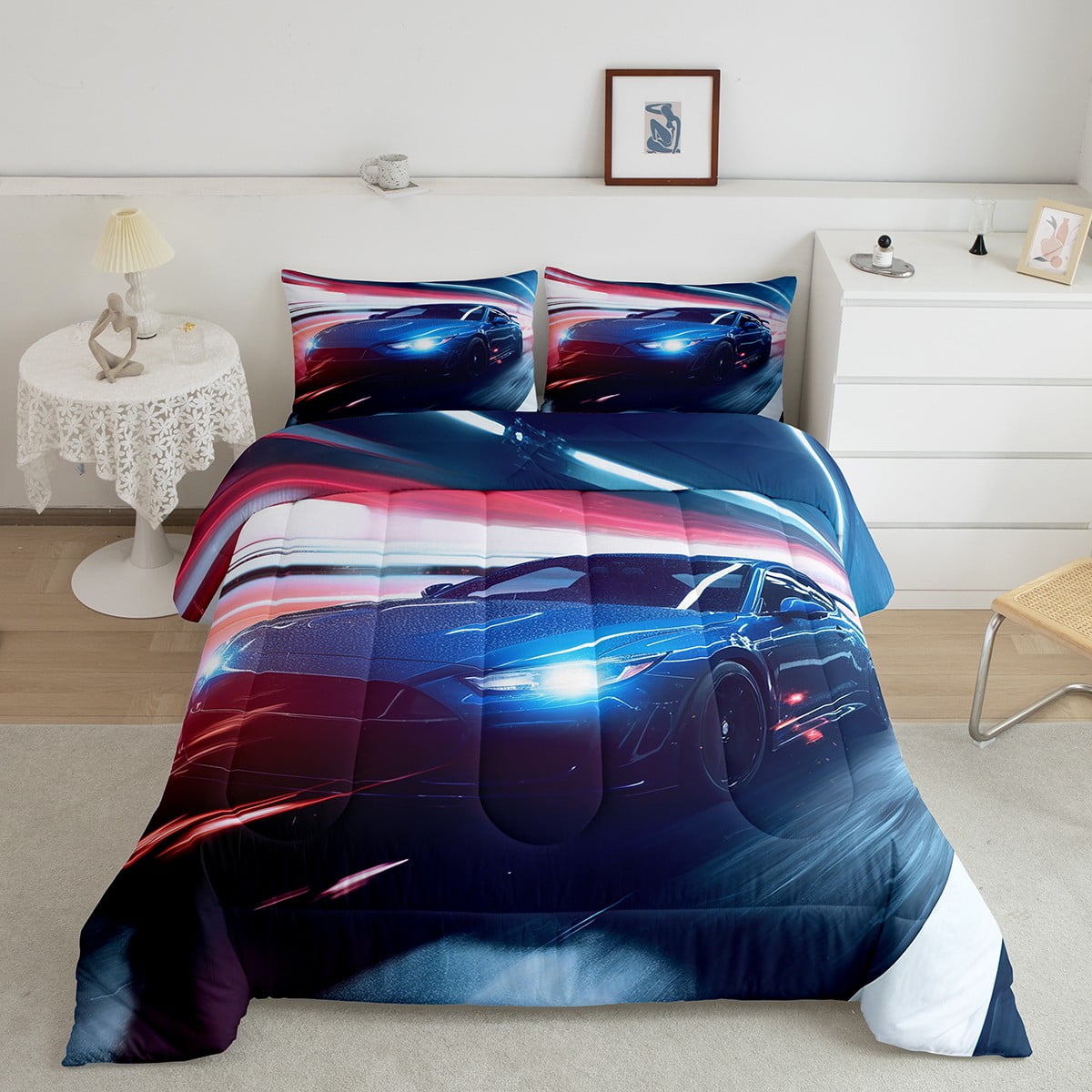 Race Car Twin Comforter Set Race Car Twin Comforter Set