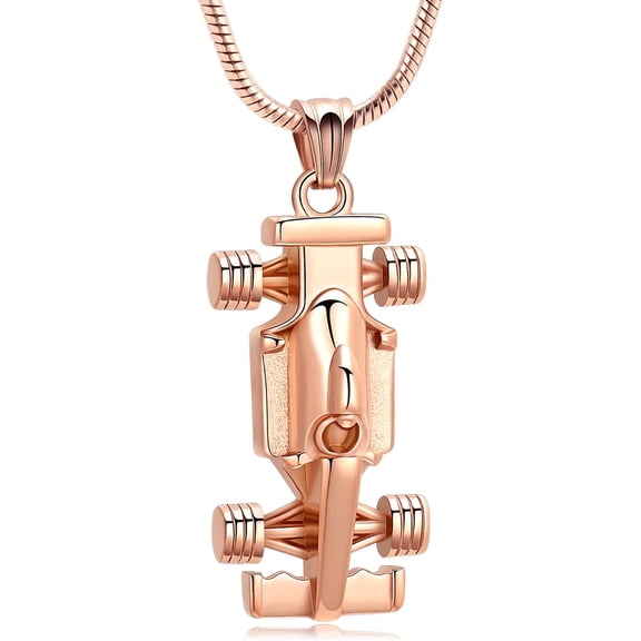 Race Car Urn Necklaces for Ashes Cremation Jewelry for Women Men Stainless Steel Motor Racing Car Cremation Jewelry Keepsake Memorial Pendant Urn Locket Ashes Holder