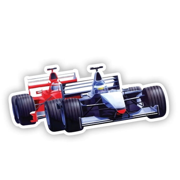 Race Cars - 3" Vinyl Sticker - For Car Laptop I-Pad Phone Helmet Hard Hat - Waterproof Decal