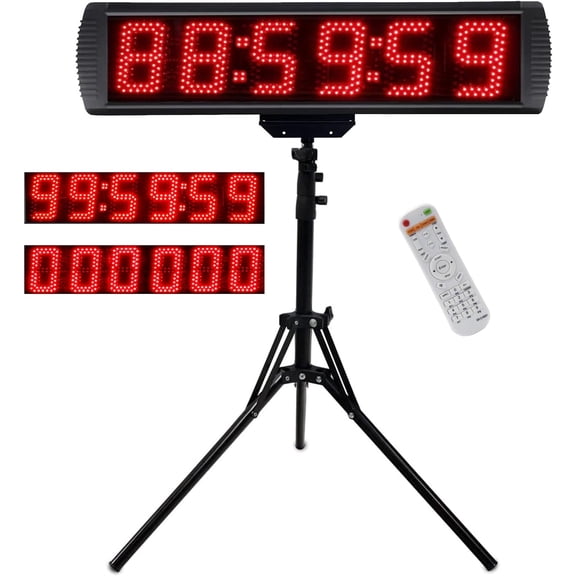 Race Clock with Tripod, LED Digital Display Counter Function can up to 999999