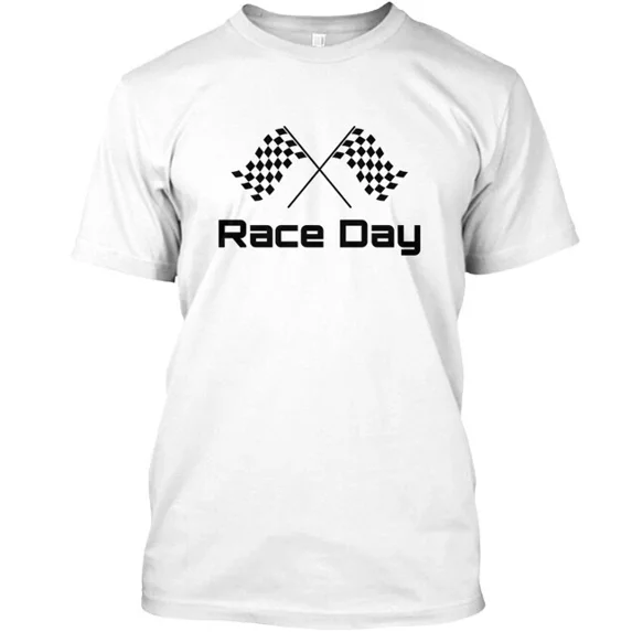 Race Day Black Graphic T-Shirt Made in the USA Size S to 5XL