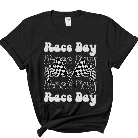 Race Day Shirt, Dirt Track Racing, Checkered Flag Drag Racing Men or Womens