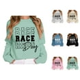 thumbnail image 1 of Race Day Sweatshirts for Women Long Sleeve Crewneck Drop Shoulder Racing Lover Sweatshirt Pullover Tops, 1 of 4
