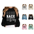 thumbnail image 1 of Race Day Sweatshirts for Women Long Sleeve Crewneck Drop Shoulder Racing Lover Sweatshirt Pullover Tops, 1 of 4