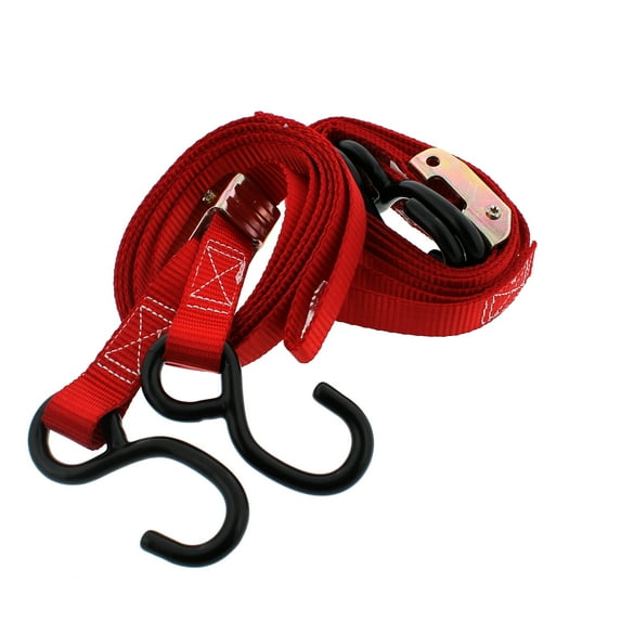 Race-Driven Cambuckle Tie Down Straps / ATV MX Motorcycle Dirtbike Strap - Red