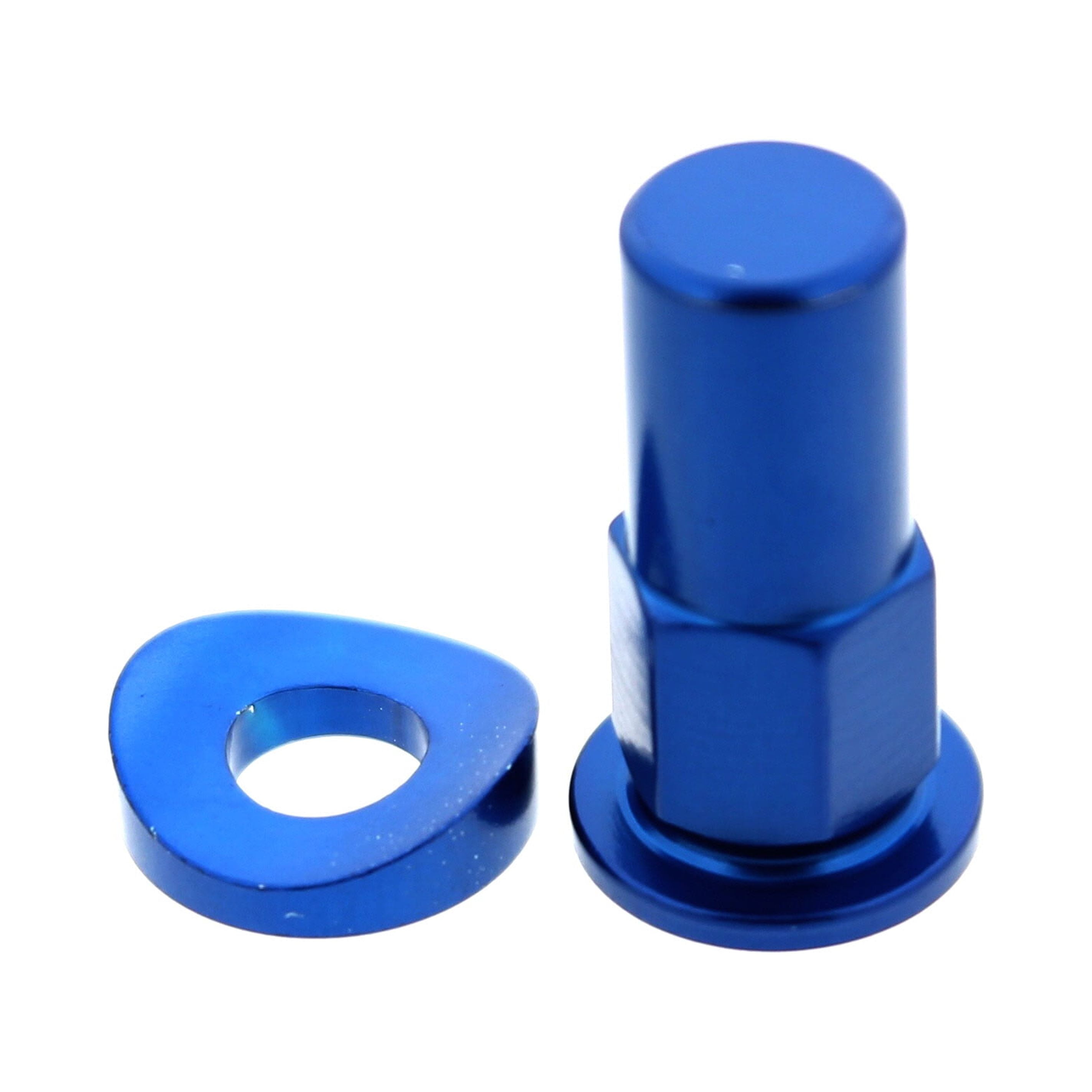 Race-Driven Tower Tire Valve Wheel Air Port Dust Cover Stem Cap Caps x2 - Blue