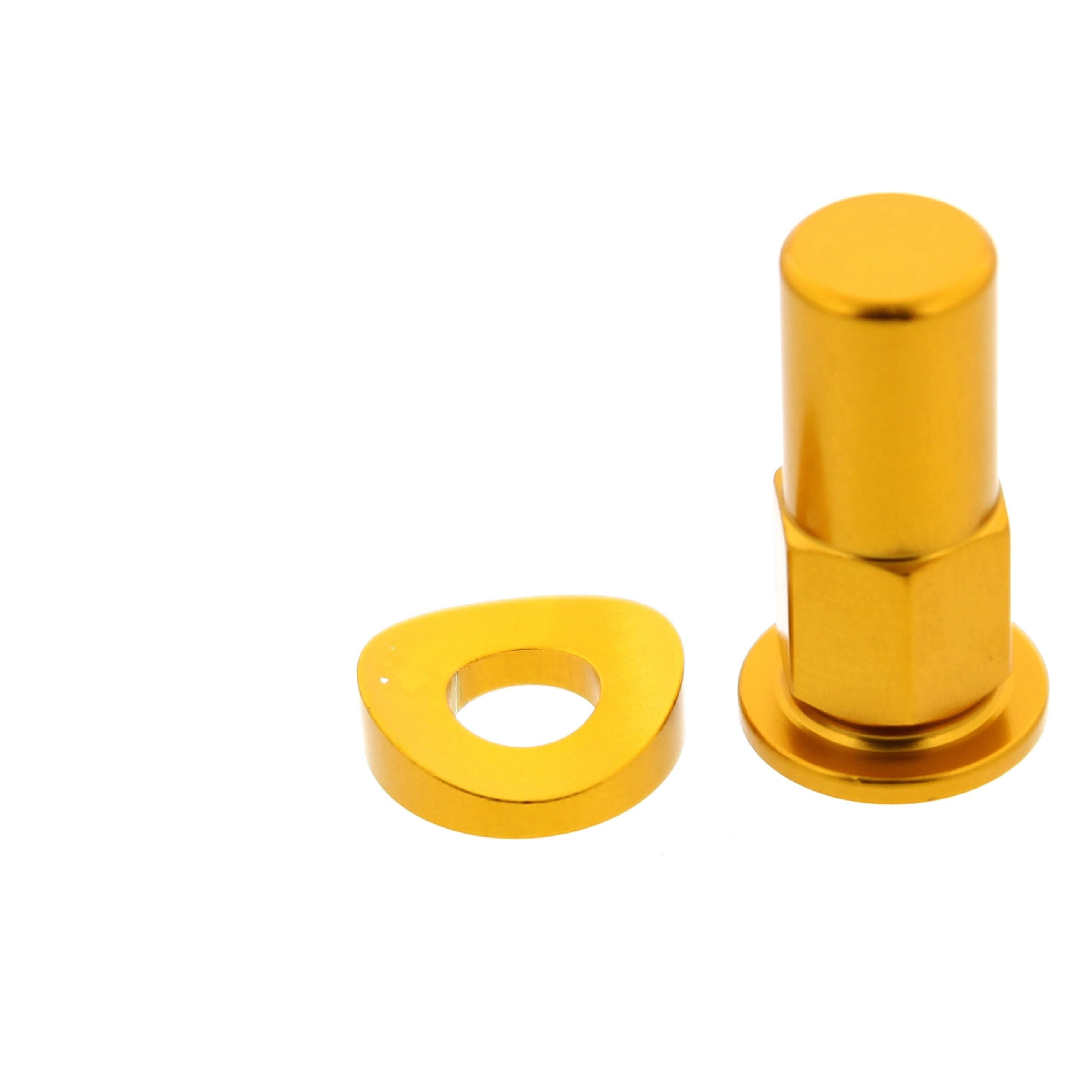 Race-Driven Tower Tire Valve Wheel Air Port Dust Cover Stem Cap Caps x2 - Gold