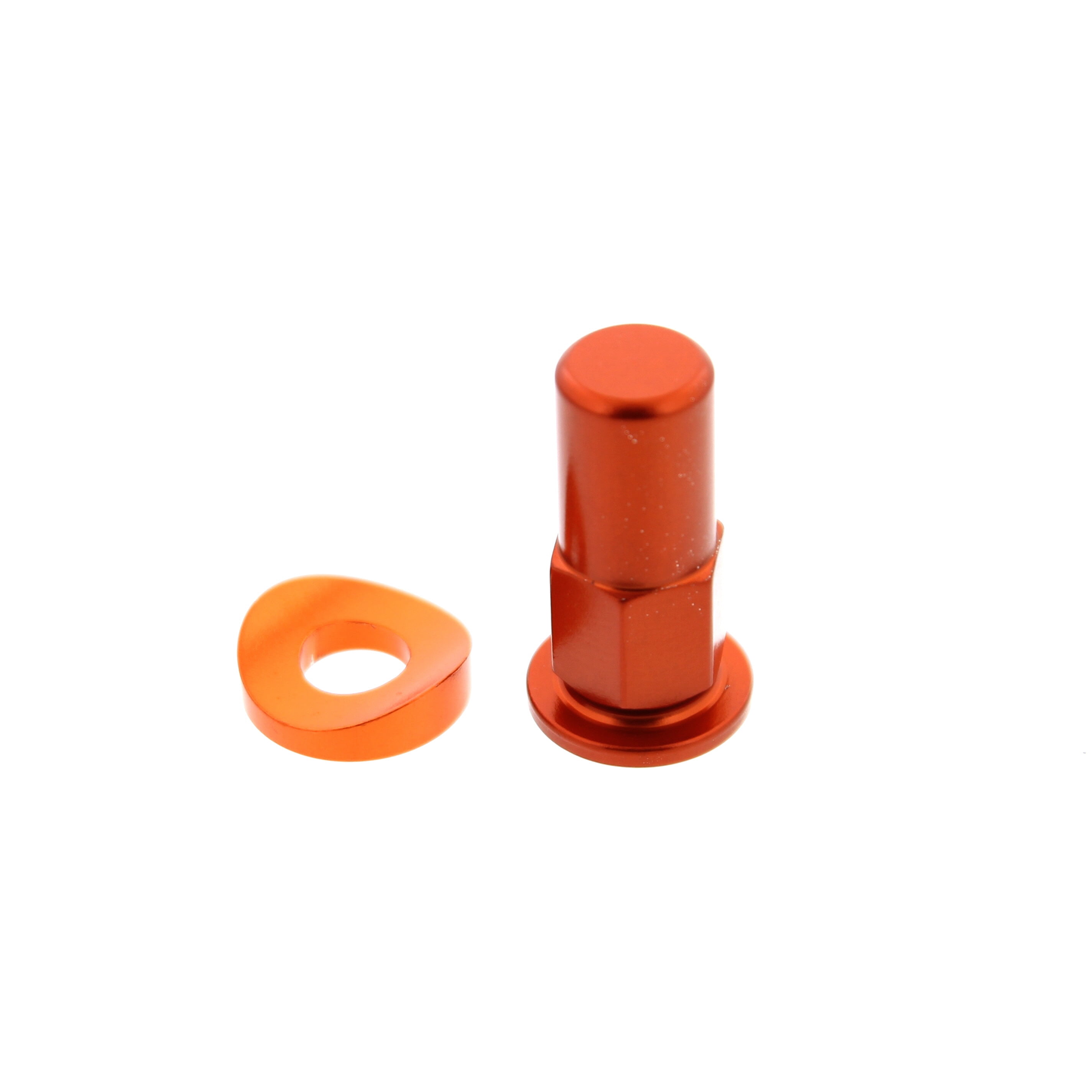 Race-Driven Tower Tire Valve Wheel Air Port Dust Cover Stem Cap Caps x2 - Orange