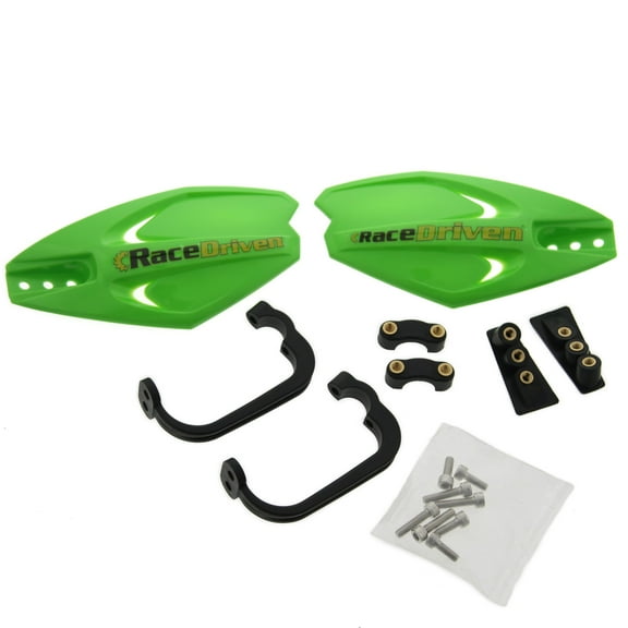Race-Driven Universal Motocross MX ATV Hand Guards Guard Handguards - Green
