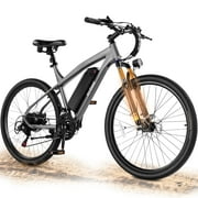 Actbest Electric Bike for Adults 21-Speed 26" Ebike, Up to 20MPH, Peak 1000W Brushless Motor, Removable Battery, Mountain Electric Bicycle with Fork Suspension (Grey)