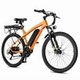 thumbnail image 1 of Actbest Electric Bike for Adults 21-Speed 27.5" Ebike, Up to 28MPH, Peak 1200W Brushless Motor, Removable Battery, Mountain Electric Bicycle with Fork Suspension (Orange), 1 of 6