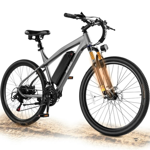 Actbest Electric Bike for Adults 21-Speed 27.5" Ebike, Up to 28MPH, Peak 1200W Brushless Motor, Removable Battery, Mountain Electric Bicycle with Fork Suspension (Grey)