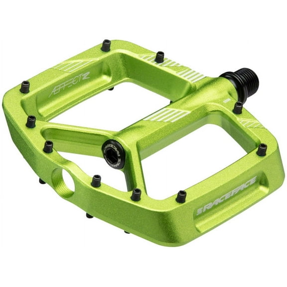 RaceFace Aeffect R Platform MTB Pedals 9/16" Aluminum Body Removable Pins Green