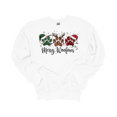 thumbnail image 1 of Trenz Shirt Company Womens Cute Merry Woofmas Paw Prints Christmas Crewneck Sweatshirt-White-Small, 1 of 3