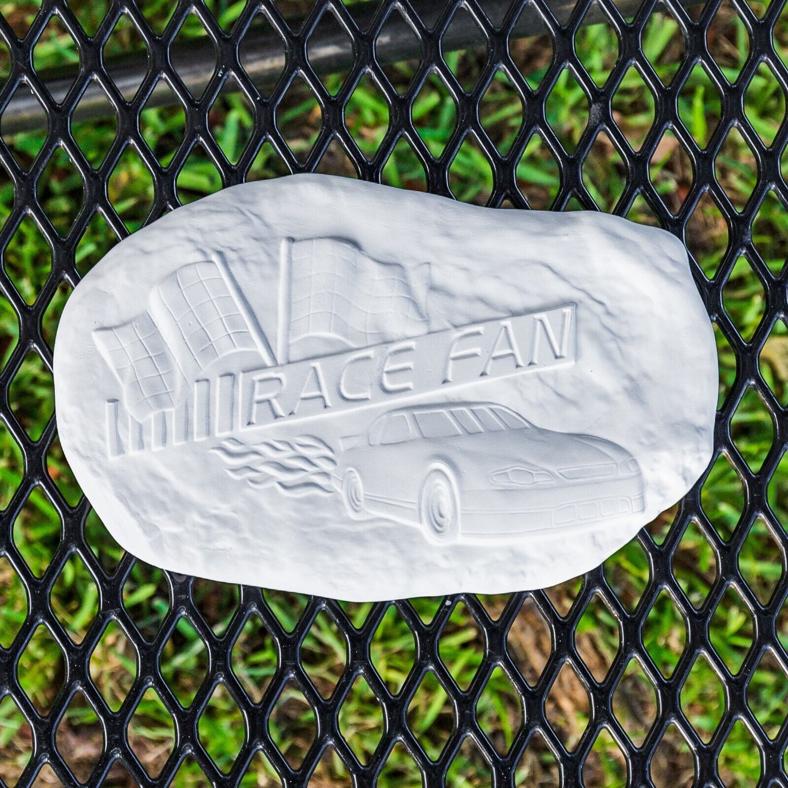 Race Fan NASCAR Lawn Rock 10" IN STOCK Ceramic Bisque Ready To Paint Pottery