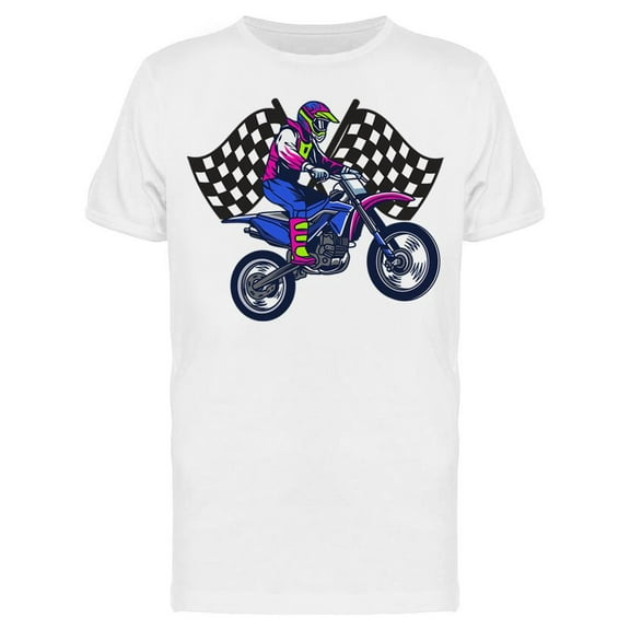 Race Flag Motocross T-Shirt Men -Image by Shutterstock, Male Small