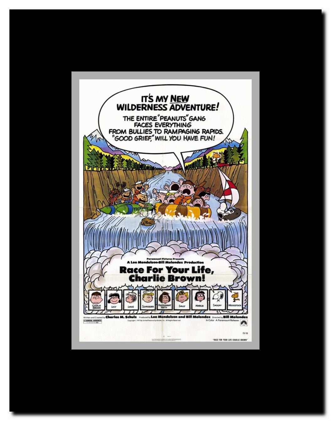 Race For Your Life Charlie Brown Framed Movie Poster