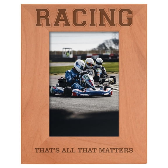 ThisWear Race Gifts Racing That's All That Matters Natural Wood Engraved 4x6 Portrait Picture Frame Wood