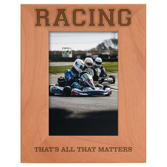 ThisWear Race Gifts Racing That's All That Matters Natural Wood Engraved 4x6 Portrait Picture Frame Wood