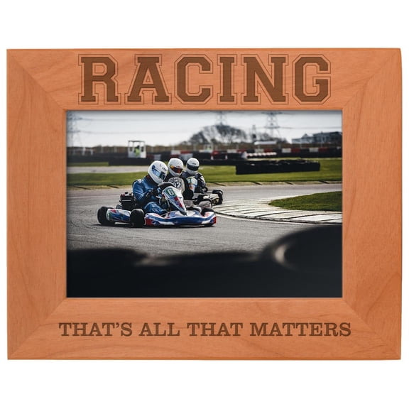 ThisWear Race Gifts Racing That's All That Matters Natural Wood Engraved 5x7 Landscape Picture Frame Wood