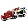 thumbnail image 1 of Race King Express Trailer Children's Kid's Friction Toy Truck Ready To Run w/ 4 Toy Cars, No Batteries Required (Colors May Vary), 1 of 2