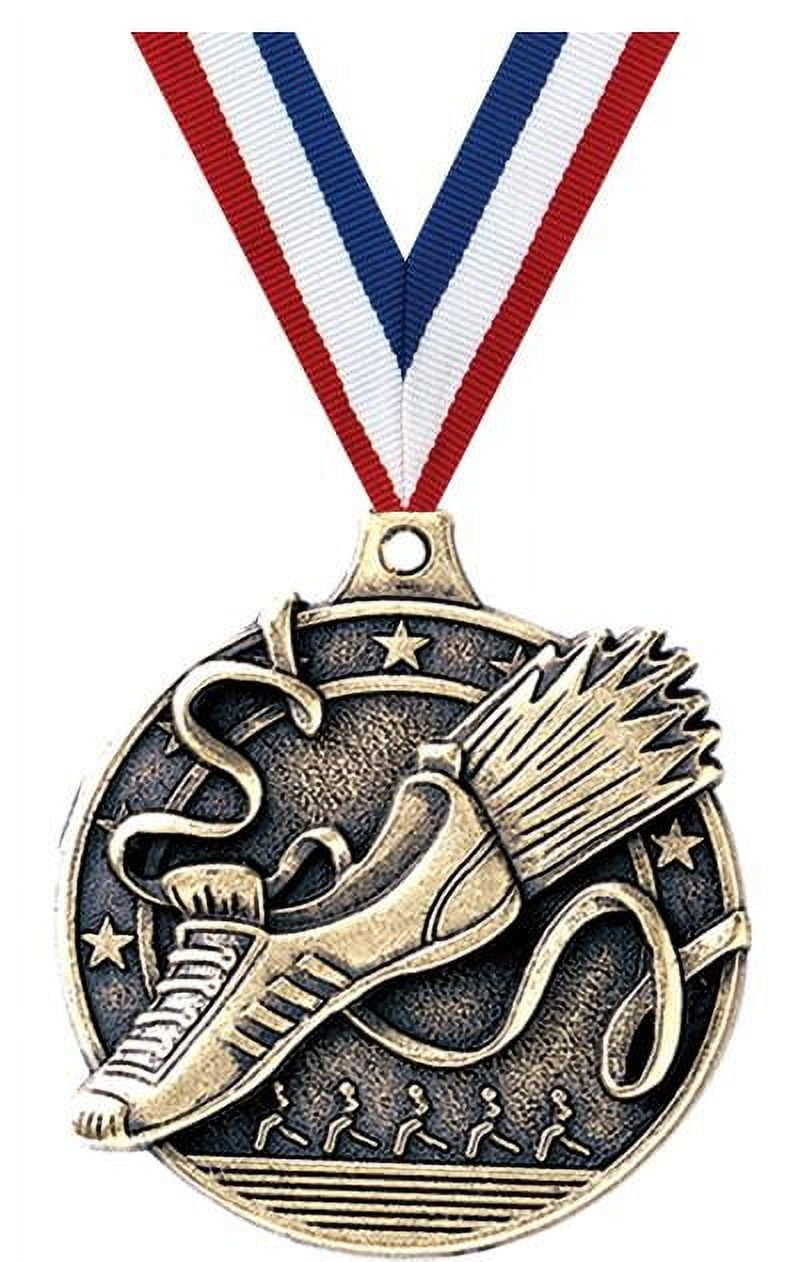 Race Medals, 2" Gold Diecast Race Medal Award 100 Pack