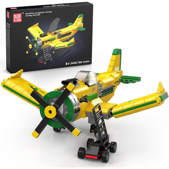 Race Plane Building Toy for Kids, 562PCS Propeller Airplane Model Blocks Set for Display Collection,STEM Choice for Adults
