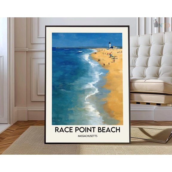 Race Point Beach Wall Art Print, Cape Cod Atlantic Shore Decor