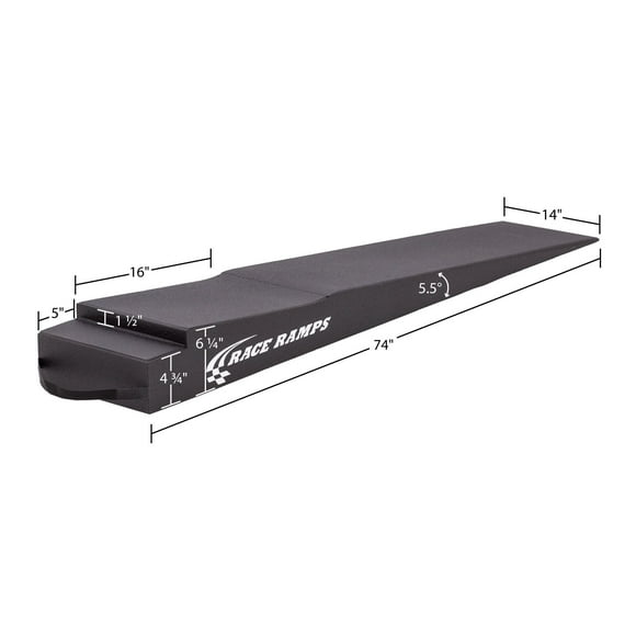 Race Ramps RR-TR-7-FLP 7in H Trailer Ramps with Cut-Out - 5.5 Degree Approach Angle (Set of Two)