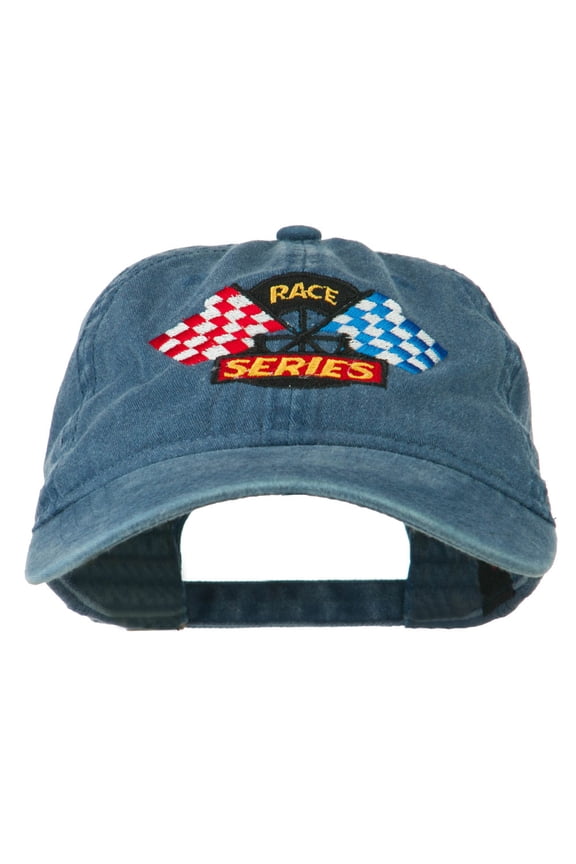 Race Series Flags Embroidered Washed Cap - Navy OSFM