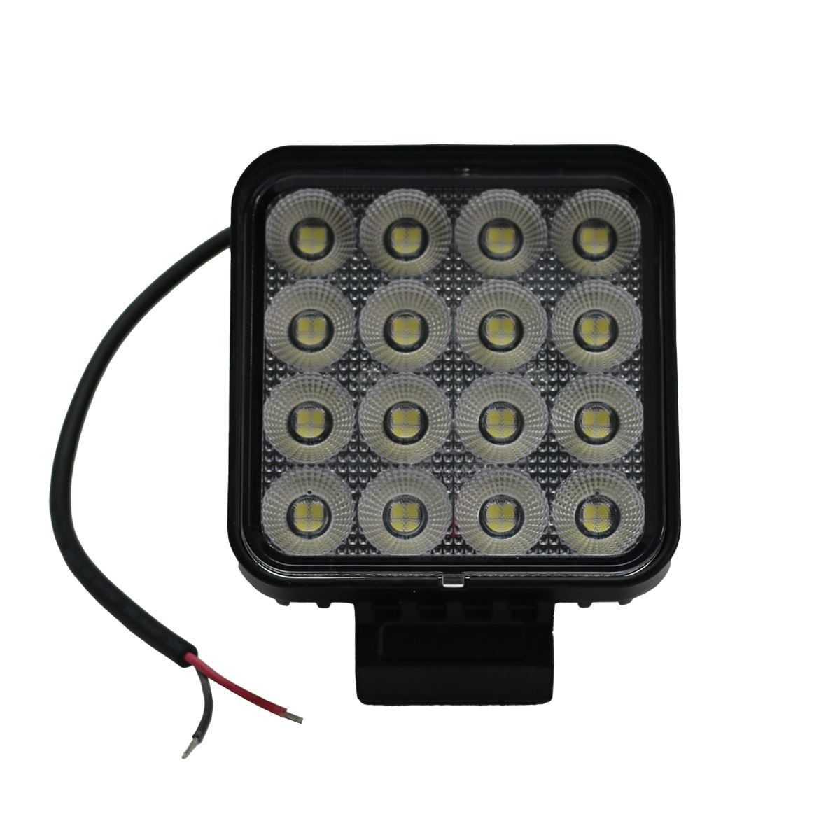 Race Sport 4.25-inch 64-Watt Square IQ Series Auxiliary LED Flood Beam Light Industrial Grade Quadruplex Optical System RS4IQ64WS