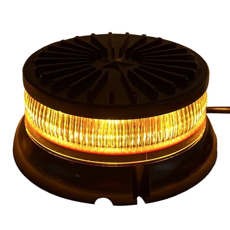 Race Sport High Power Multi Flash Pro Series 8-AMBER 8-WHITE LED Warning Light SAE Class CA Title 13 6 Flash Patterns LOW 3 Inch Height Magnetic Mount RSLED416PMXWA