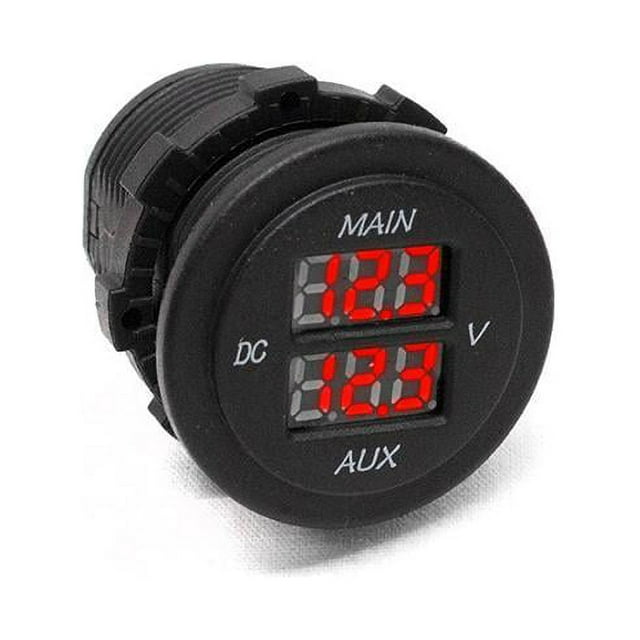 Race Sport Lighting  1060V Socket Sized Dual DC Volt Meter with 2 Digital Displays