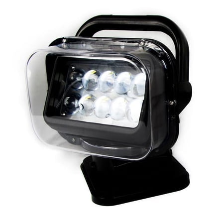 Race Sport RA44585 Motorized 50-watt LED Spotlight with Remote Swivel, Black