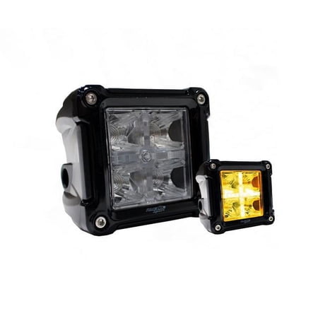 Race Sport RS3X3HALO 3x3in 2-Function LED Cube Style Forward Light (White w/ Amber Cross Style DRL)