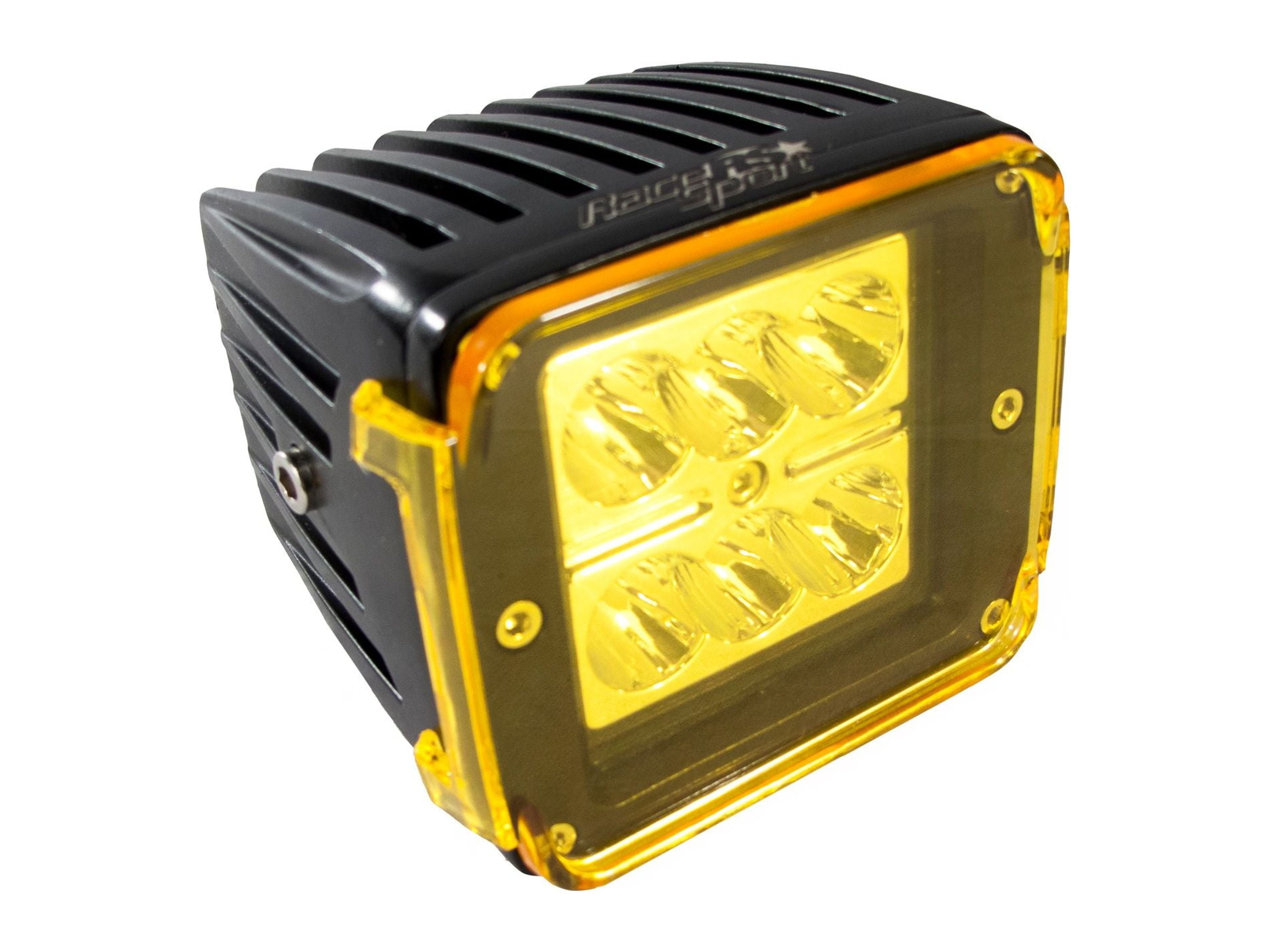 Race Sport RS6L24WC-PR - Street Series 3x4in 24W 6-LED CREE Cube Spot Light w/ Optional Amber Cover (Sold in Pairs)
