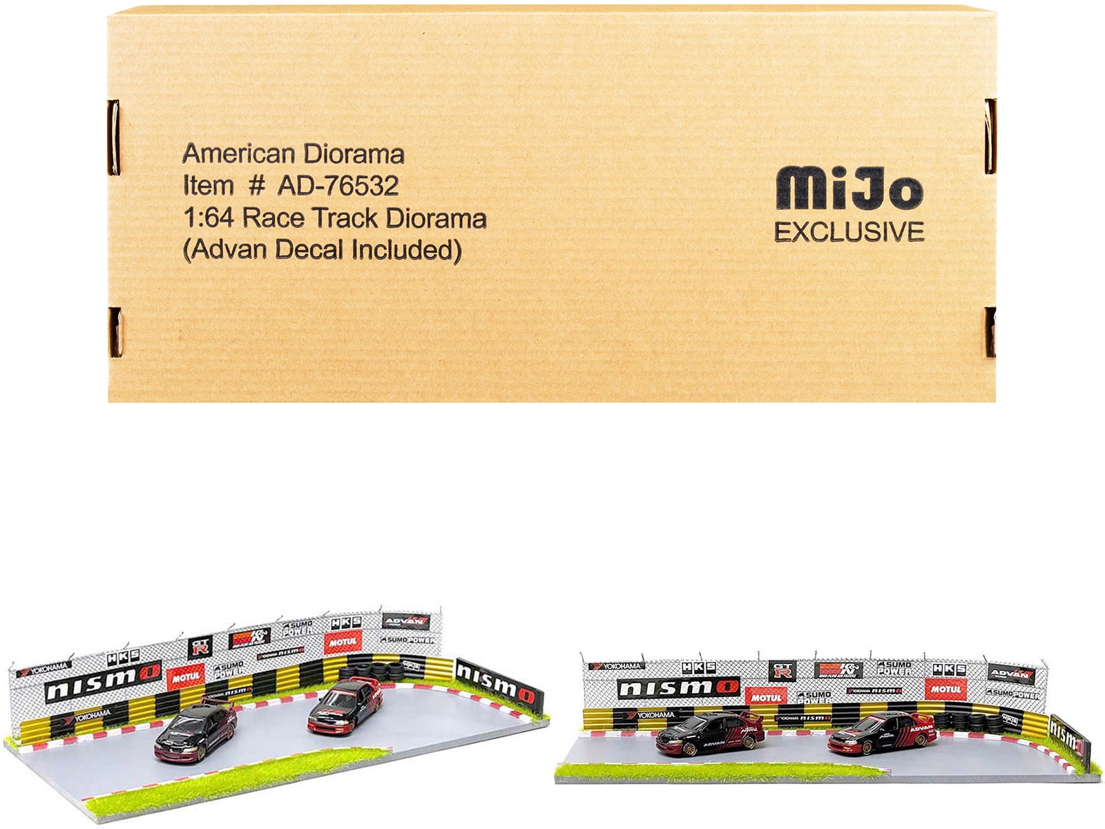 Race Track Advan Diorama with Decals for 1/64 Scale Models by