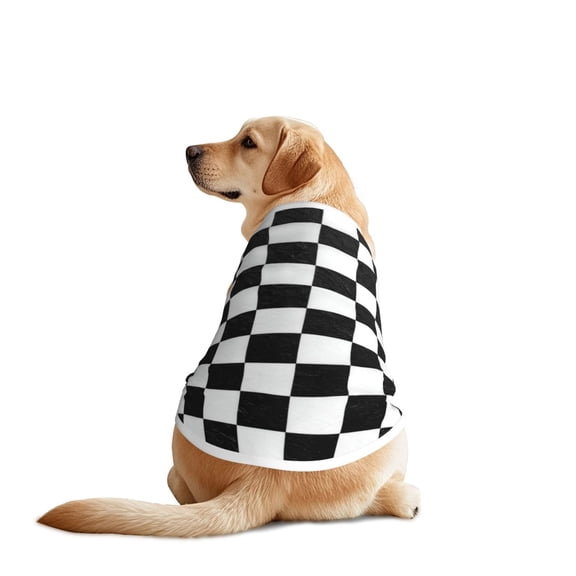 Race Waving Checkered Flag Dog T Shirts Vest for Dogs Fit - Spring, Summer, Fall Wear for Large Breed 5X-Large